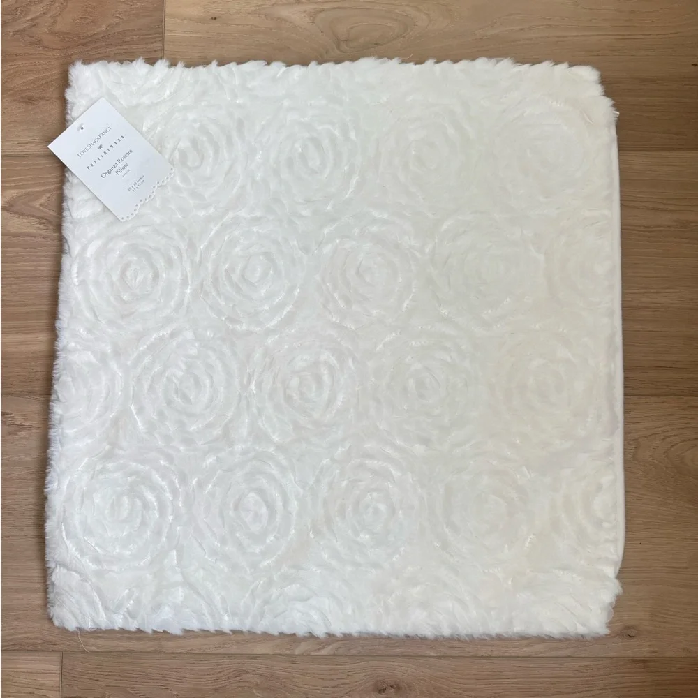 Cream Pottery Barn x Loveshackfancy Organza Rosette Pillow Cover NWT Cottagechic